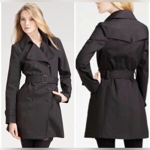 Theory Alexia Black Trench Coat Size M